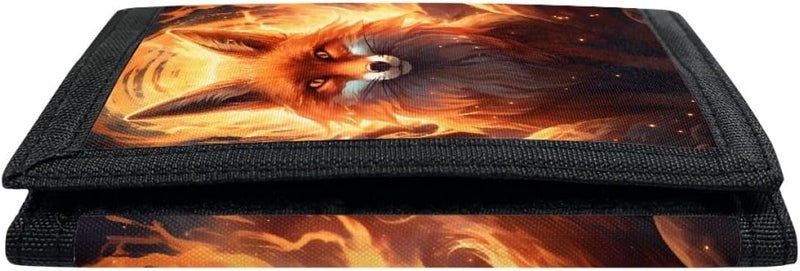 GLUDEAR Kids Boys Girls Wallet Trifold Youth Wallet Coin Pocket Card Holders Animal Wallets Money Organizer,Fire Moon Fox - Image 5